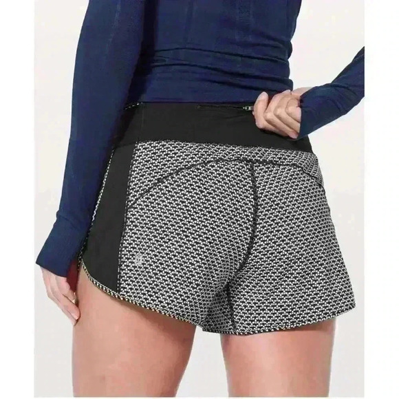 Lululemon Real Quick High Rise Perforated Shorts in Monochromic Black Size 6 - Picture 4 of 9
